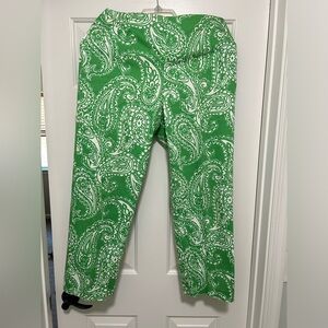 Lauren by Ralph Lauren green paisley cropped pants - size 12